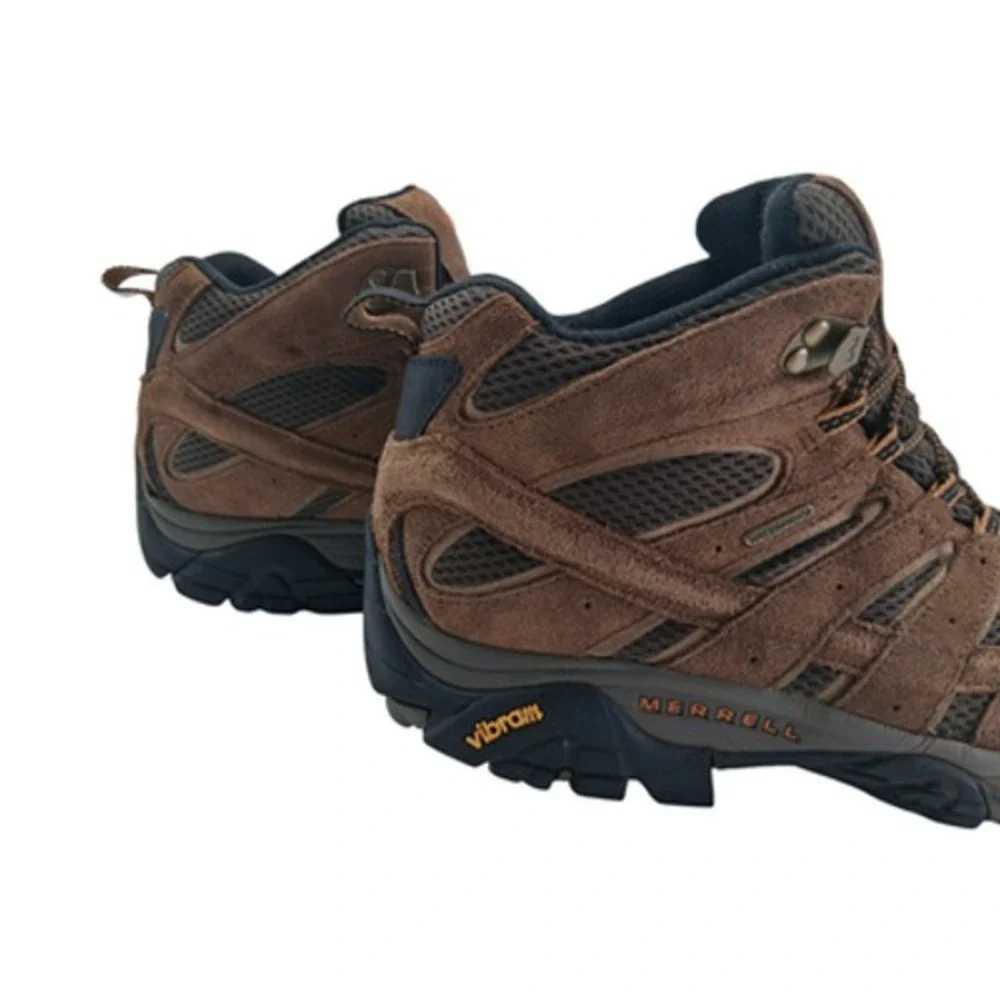Merrell Hiking Boots Mens Size 11.5 Brown Suede Waterproof Vibram Ankle J06051W